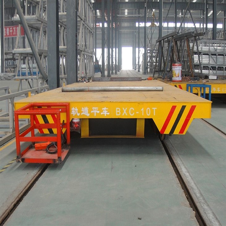 Motorized Rail Transfer Trolley For Foundry Parts